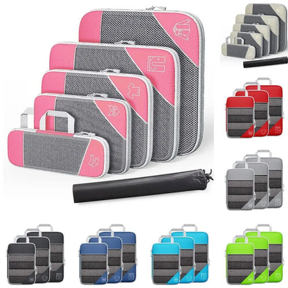 Premium Compression Packing Cubes Set (6pcs)| Travel Luggage Organisers & Space Savers