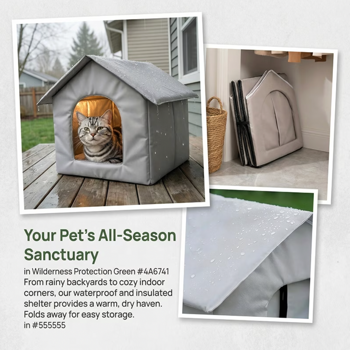 Insulated Cat House - Waterproof - Outdoor or Indoors