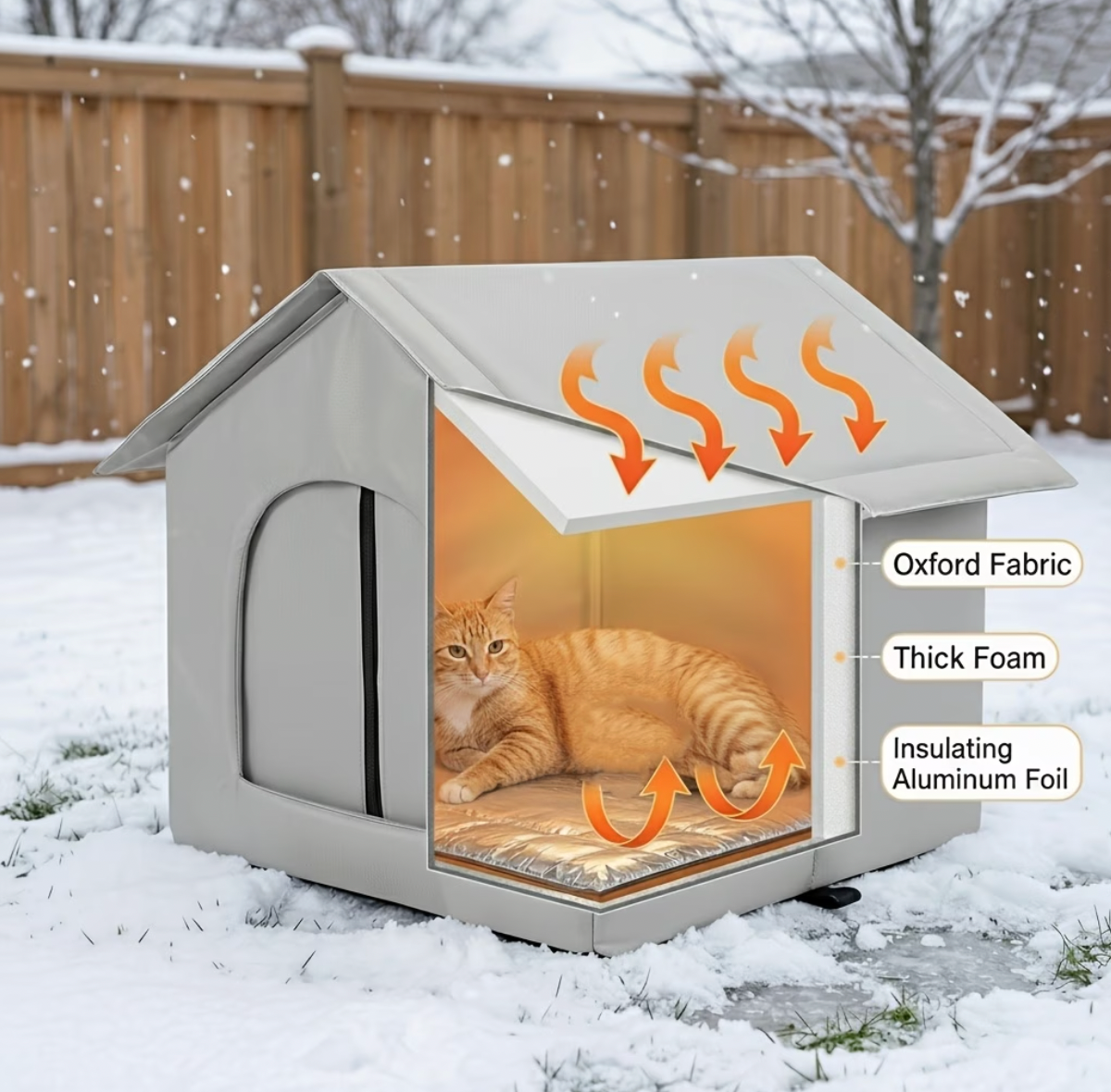 Insulated Cat House - Waterproof - Outdoor or Indoors
