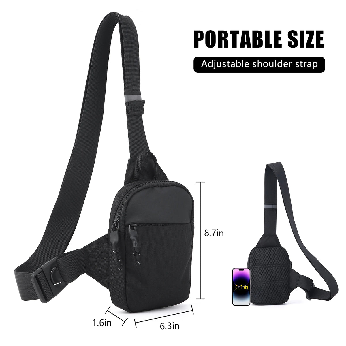 Anti-Theft Crossbody Travel Sling Bag - RFID Blocking & Weatherproof