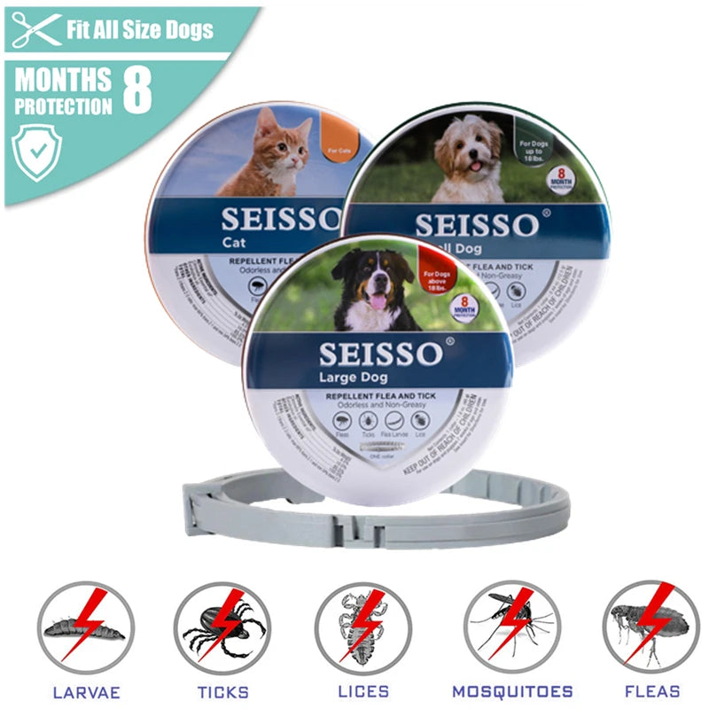 Seisso Dog & Cat Anti-Flea And Tick Collars - Waterproof
