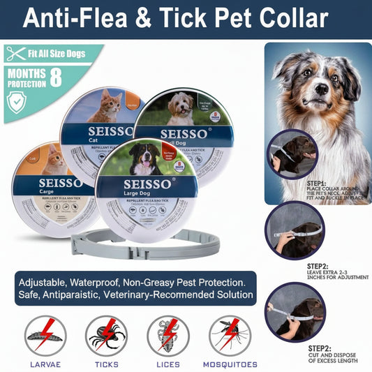 Seisso Dog & Cat Anti-Flea And Tick Collars - Waterproof