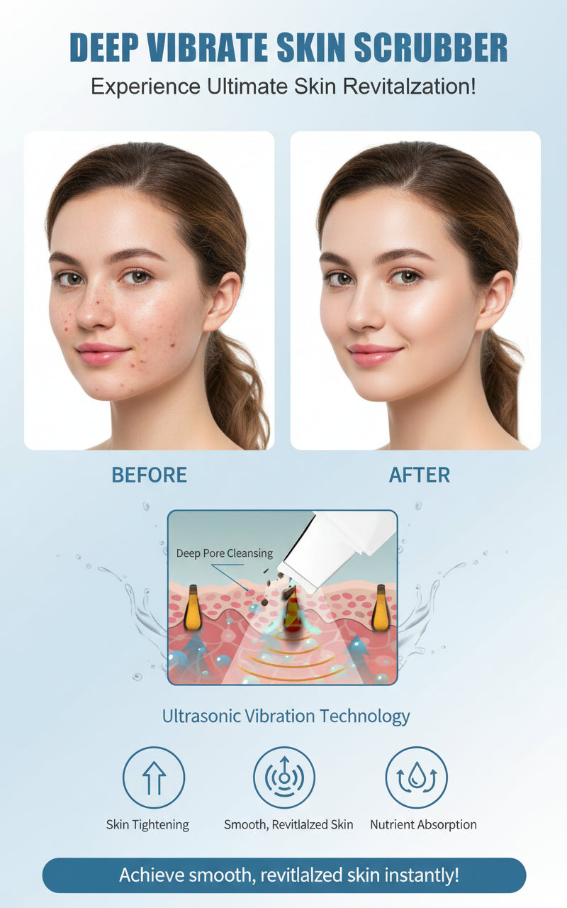 Ultrasonic Skin Deep Pore Vibrating Blackhead Scrubber