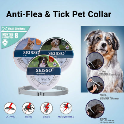 Seisso Dog & Cat Anti-Flea And Tick Collars - Waterproof