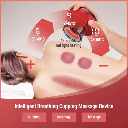 Smart Cupping Heating Massager - 6 or 12 Speed - LED & LCD