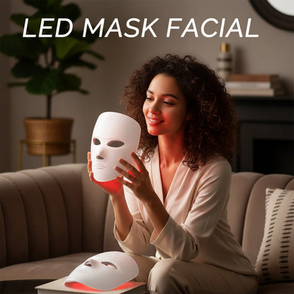 7-Color LED Facial Mask – Rechargeable Photon Light Therapy