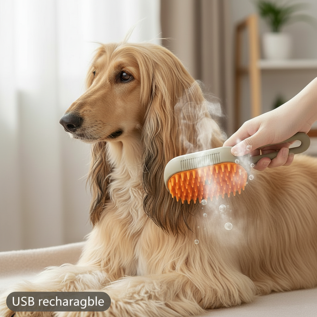 3-in-1 Steam Pet Brush - Steam Grooming